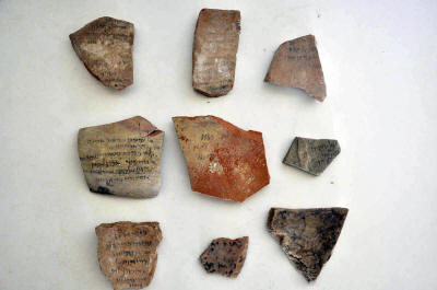 Ostraca from the 2010 excavations